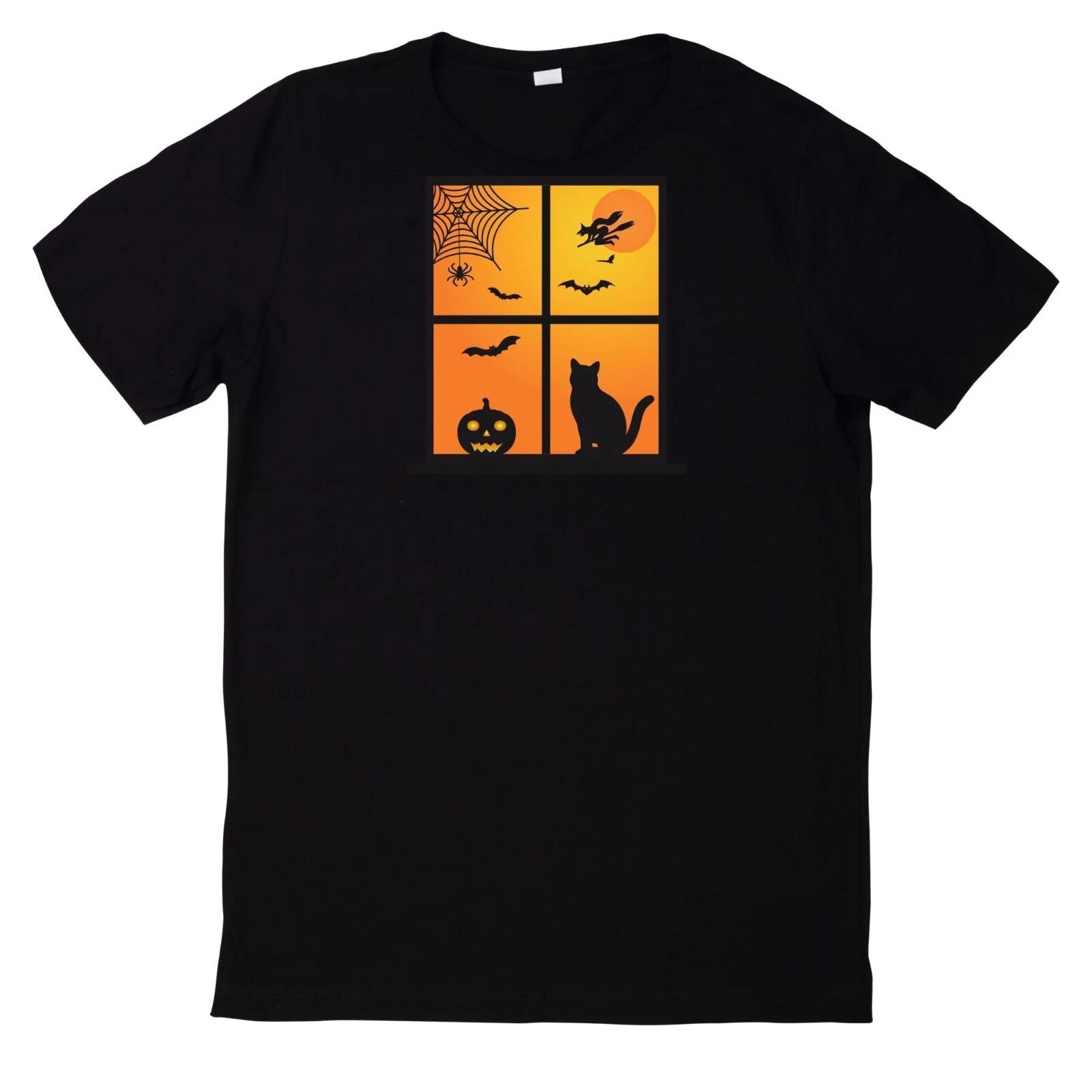 T-Shirt Katze Schaut Aus Dem Fenster Motiv Baumwolle XXXXL