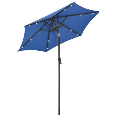 Azur Mavisi LED Aydınlatmalı Güneş Şemsiyesi 200 x 211 cm Alüminyum Çerçeve
