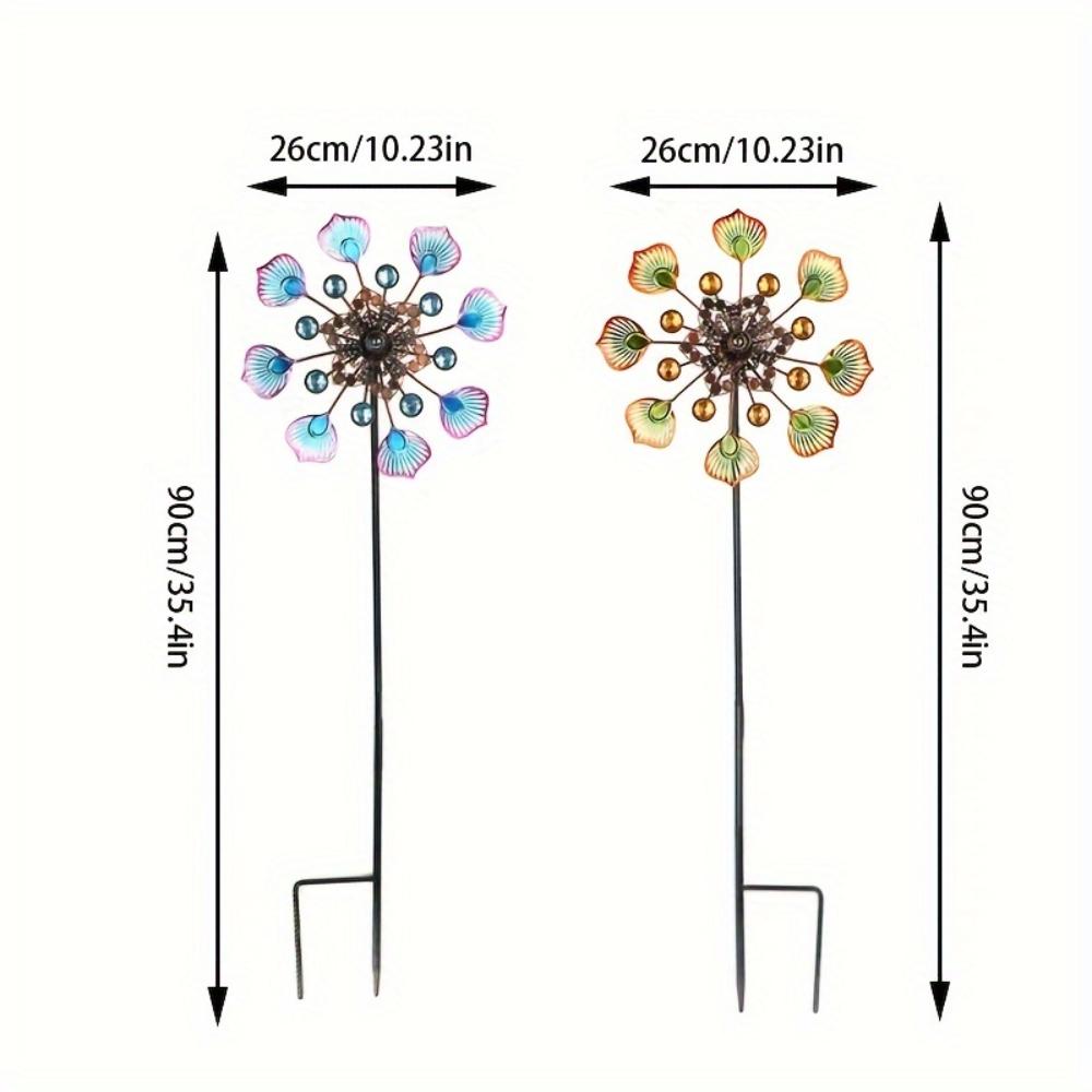 Peacock Tail Wind Spinner Garden Stake,metal Outdoor Wind Sculpture,yard Lawn Art Ornament,garden Landscape Decor and Creative Gardening Gift