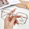 Summer Trendy Flat Glasses With Blue Light Protection And Metal Frame For Fashionable Men And Women