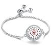 Crystal Rhinestone Aromatherapy Tree of Life Bracelet - Adjustable Titanium Steel with Essential Oil Compartment.