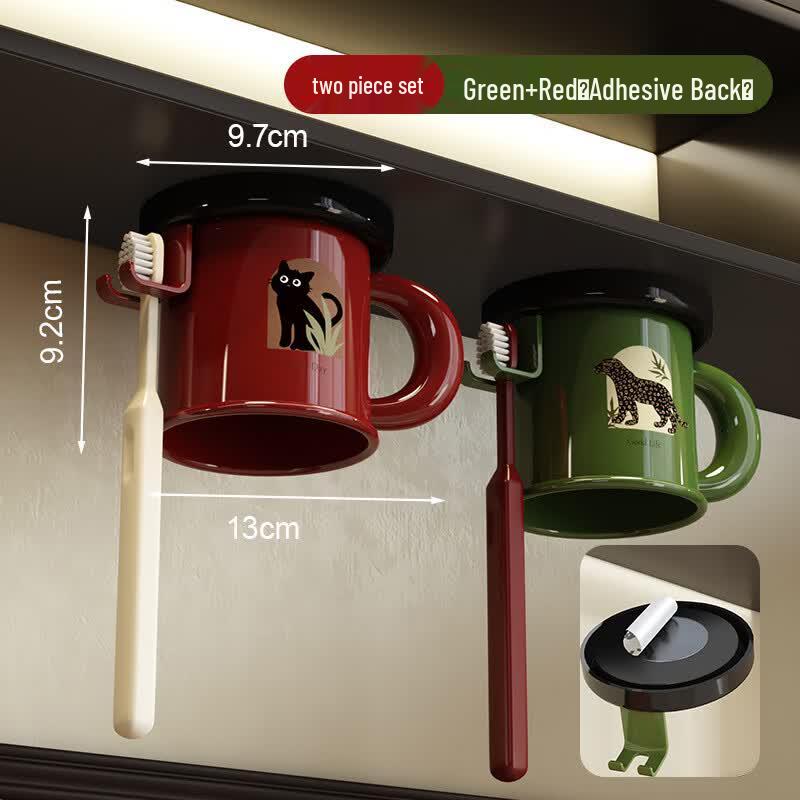 MDNG Vintage Magnetic Toothbrush Holder with Storage Rack