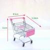 1:48 Mini Supermarket Shopping Cart Trolley Desktop Model Children's Toy Home Decoration Miniature
