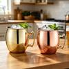 Moscow Mule Cup Stainless Steel Hammered Copper Plated Mug Rust-Proof Cocktail Cup for Whiskey Beer Iced Coffee Dishwasher Safe Gifts