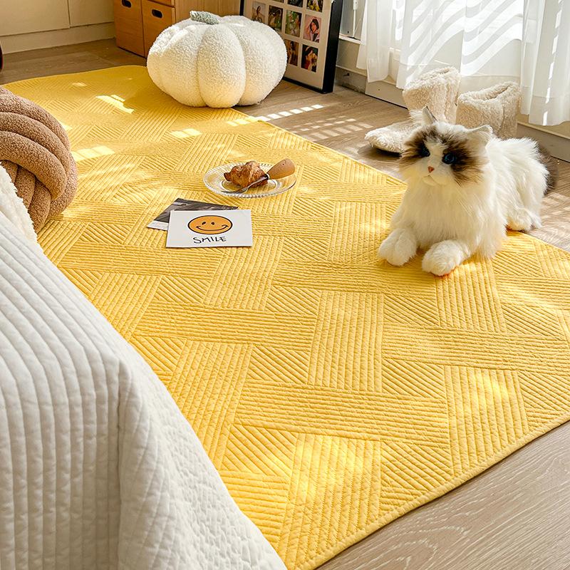 Pure Cotton Nordic Simple Cotton Washed Cotton Floor Mat Household Living Room Carpet Bedside Mat Tatami Mat
