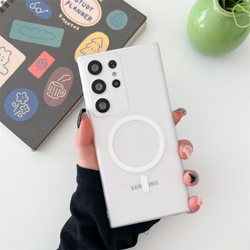 Capa Magnética Fosca de PC Rígido para Samsung Galaxy S24 S23 Ultra S22 Plus Semitransparente à Prova de Choque Capa Protetora