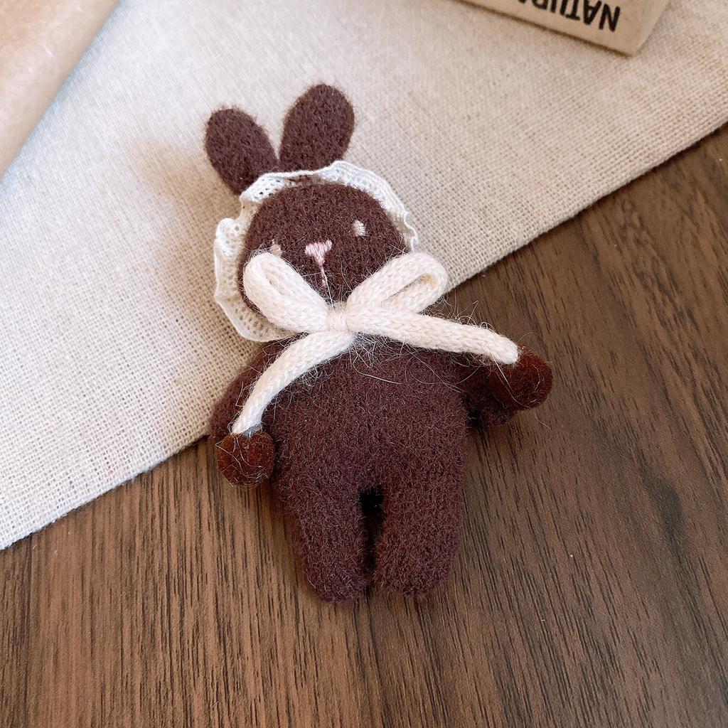 Cartoon Cute Fabric Plush Bear Brooch Pin Accessories Design Sense Clothing Accessories