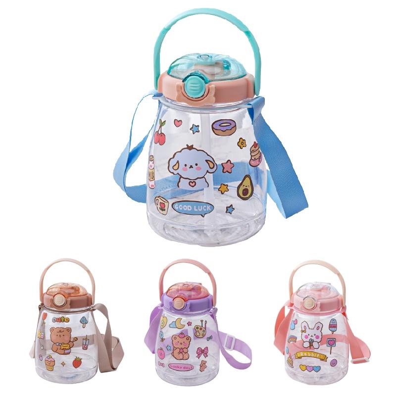 Creative Plastic Cup With Large Capacity And Straw Perfect For Students And Outdoor Activities