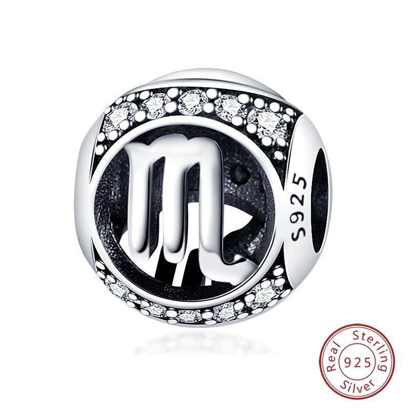 Charms Fit Qikaola Bracelets Copper Twelve Constellations Charms Beads Leo Aries Virgo For Birthday Jewelry Gifts