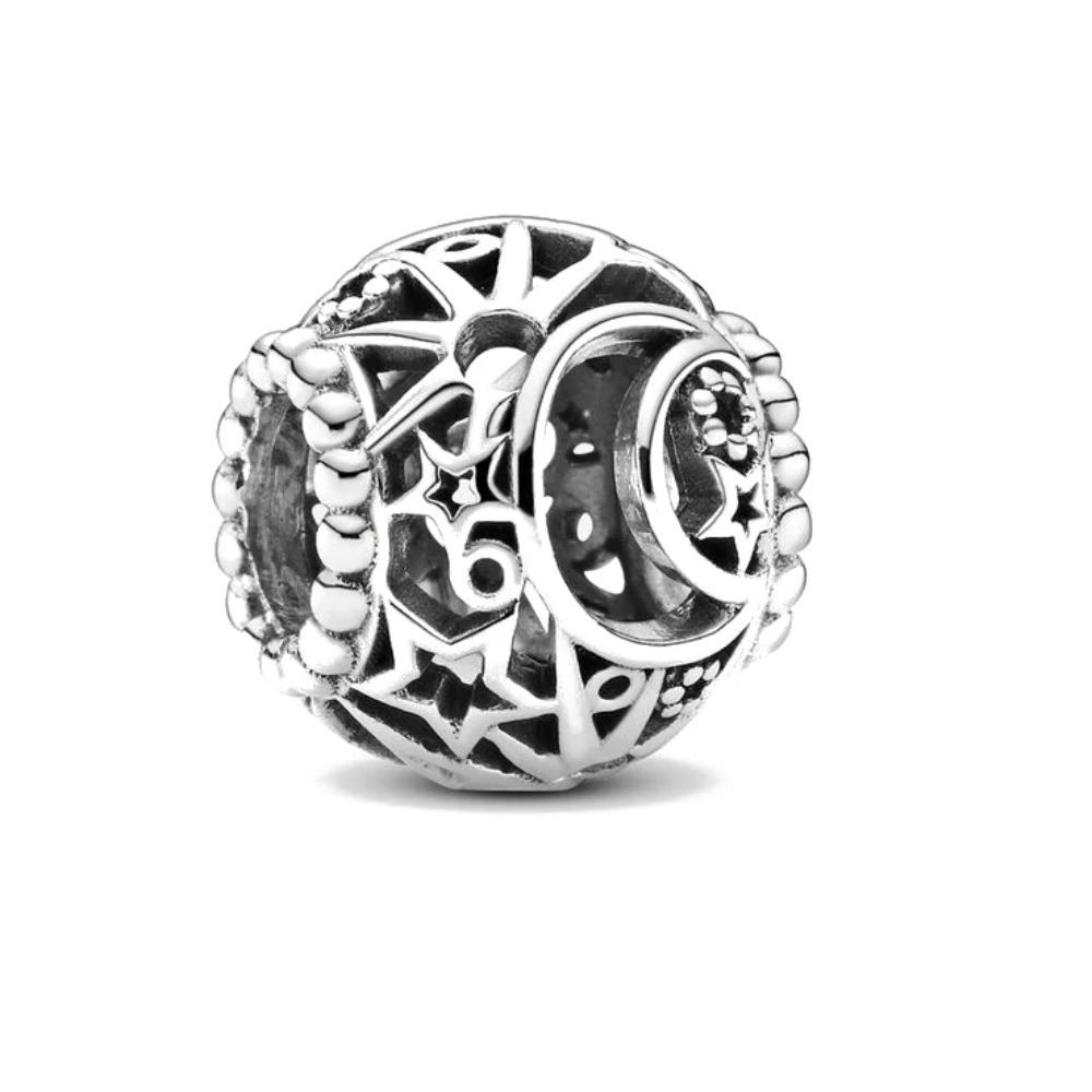 

925 Silver Moon Stars Rainbow Universe Pendant Charm Bracelet Women Jewelry Fashion Gift