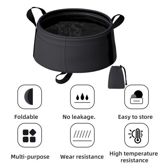 Portable Foldable Water Basin Large Capacity Storage Basin Stable Leak-Proof Design Folding Washbasin