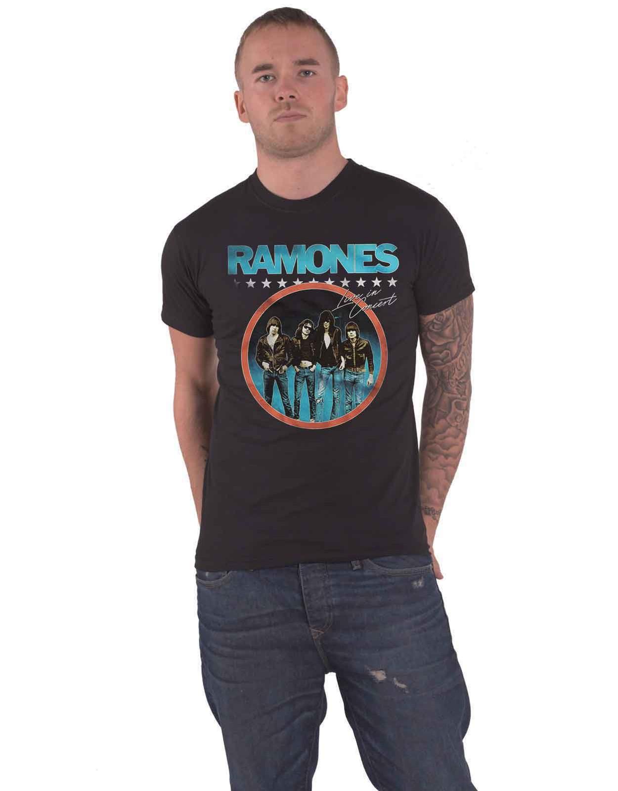 Ramones T Circle Photo Band Logo new Official Mens Black Unisex T-Shirt XL