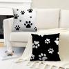 Fashion Black Cat Paw Prints Office Cushion Pillowcase Car Cushion Cover45X45CM Lumbar Pillowcase Sofa Pillowcover