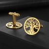 My Shape Tree of Life Cuff Links for Men Wedding Banquet Groom Business Suit Shirt Round Men's Cufflinks Stainless Steel Jewelry