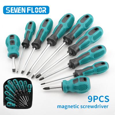 9/6 szt. Zestaw śrubokrętów magnetycznych Heavy Duty Manualny śrubokręt krzyżakowy Metryczny śrubokręt płaski do mebli elektronicznych