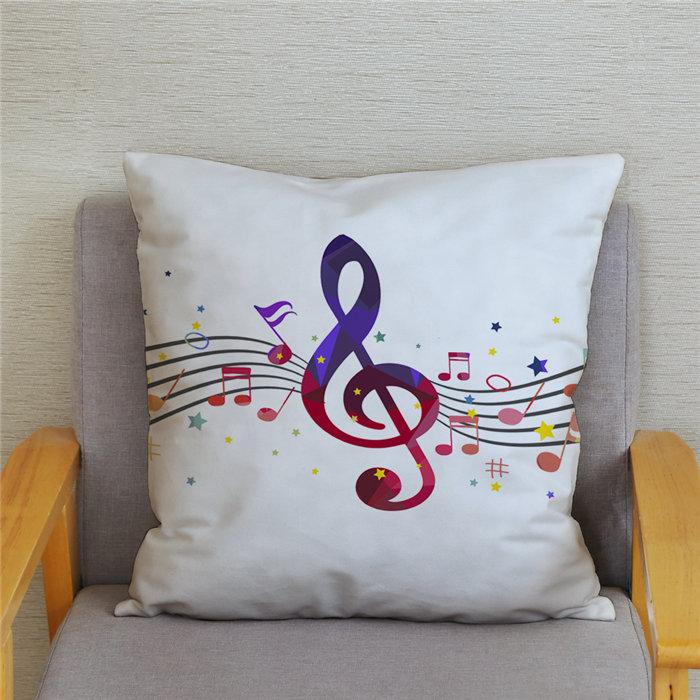 Home Decor Pillowcase Cartoon Sheet Music Printing Cushion Cover Bedroom  Living Room  Sofa Pillow Case