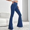 Flare Jeans Pants Women Vintage Denim Ladies Jeans Women High Waist Fashion Stretch Pocket Trousers Plus Size Wide Leg Jeans