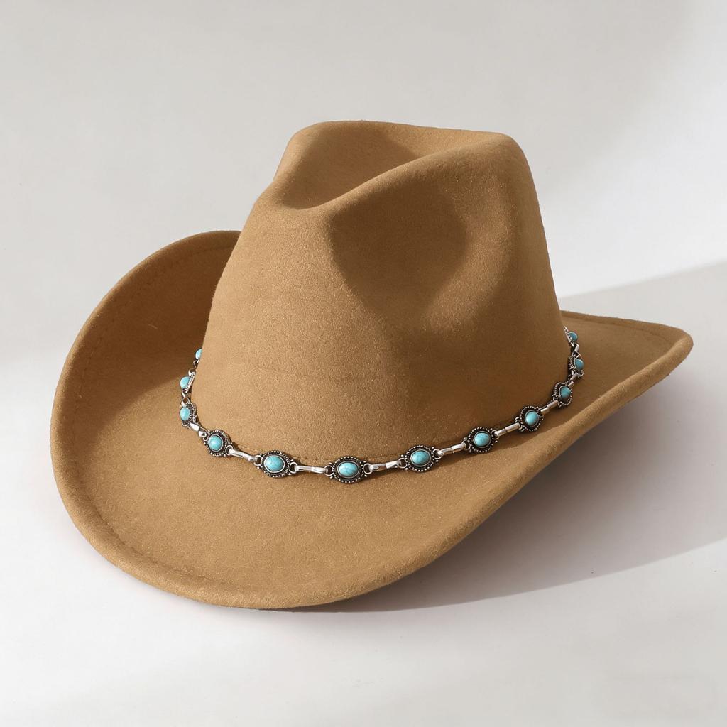 Cowboy Hat Four Seasons Western Men and Women Retro Ethnic Style Big Edge Top Hat Jazz Hat Mongolian Hat