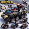 6 in 1 Blocchi da Costruzione Militari Tigre Auto della Polizia Veicolo Corazzato Set Aereo Giocattoli da Costruzione Fai da Te per Bambini Regalo di Natale Compleanno