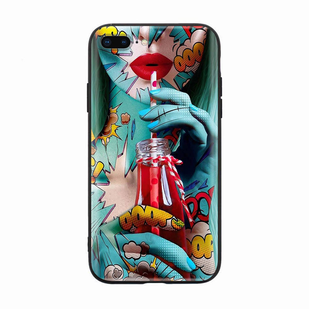 Black Case for Xiaomi Redmi 13C Note 9 iPhone XR 7 8 14 15 11 12 13 X XS Pro Max Samsung A25 S23 S24 FE Ultra Plus Monika Nowak Art Paintings