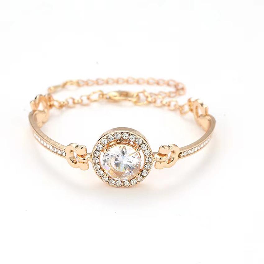 Chic Rhinestone Zircon Jewelry Set: Necklace, Earrings, Ring & Watch for Women