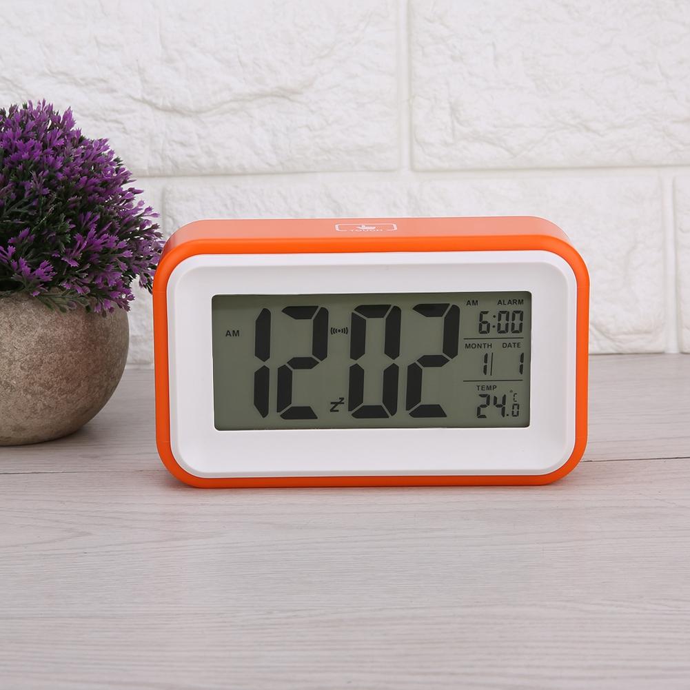 Ceas de alarmă electronic digital multifuncțional, rafinat, cu afișaj de temperatură (portocale)
