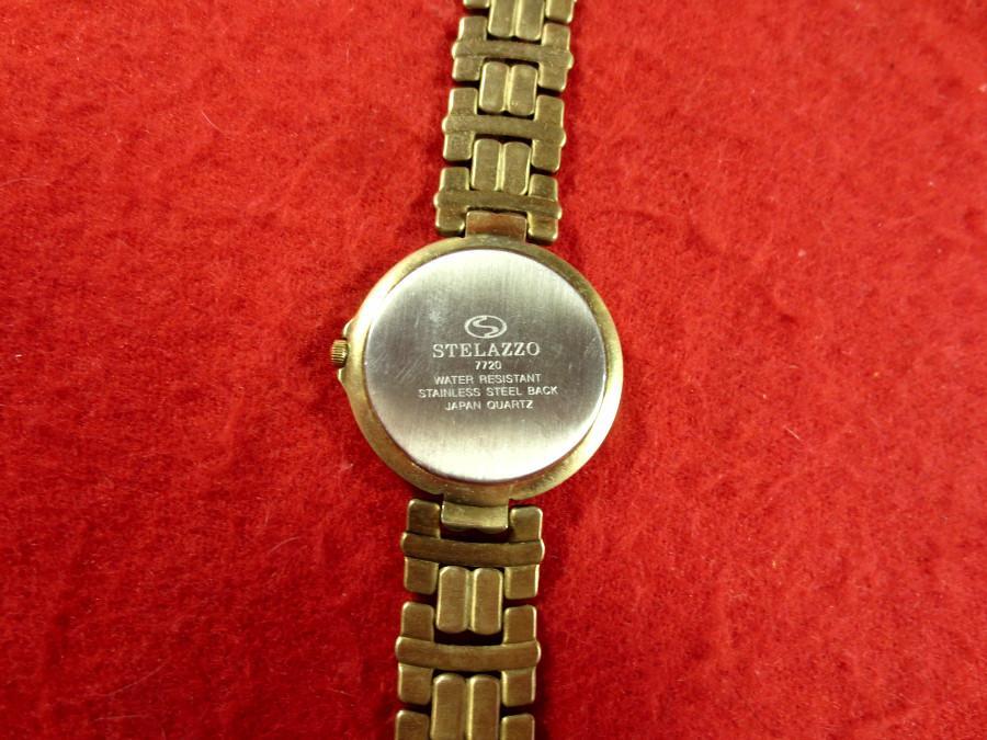 [USED] EC491) Fully functional STERAZZO Gold watch with 24:00 hour hand display for Sundays
