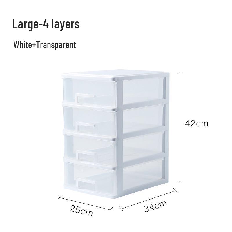Transparent Multi-layer A4 Desktop Organizer: Simple Plastic Drawer-type Storage for Office Documents