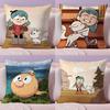 Cartoon H-Hilda Cushion Cover Soft Short Plush Double-Sided Printing Home Decor Machine Washable Pillow Case Gift