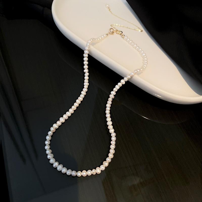 Freshwater Pearl Necklace Temperament Design Sense Item Decoration Simple Style Personality Trendy Neck Chain