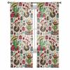 Christmas And Winter Western Cowboy Hat Curtains For Living Room Bedroom Home Decoration Window Voile Tulle Curtain Drapes