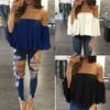 Premium Quality Fashion Women's Summer Off Shoulder Long Sleeve Casual Blouse