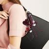 PU Bows Heart Keychain Charm Elegant Bag Accessory Gift For Women Girls Lightweight Bag Pendant For Purse Keys Phone