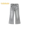 Balabala Girls' Autumn Heart Pattern Flare Jeans