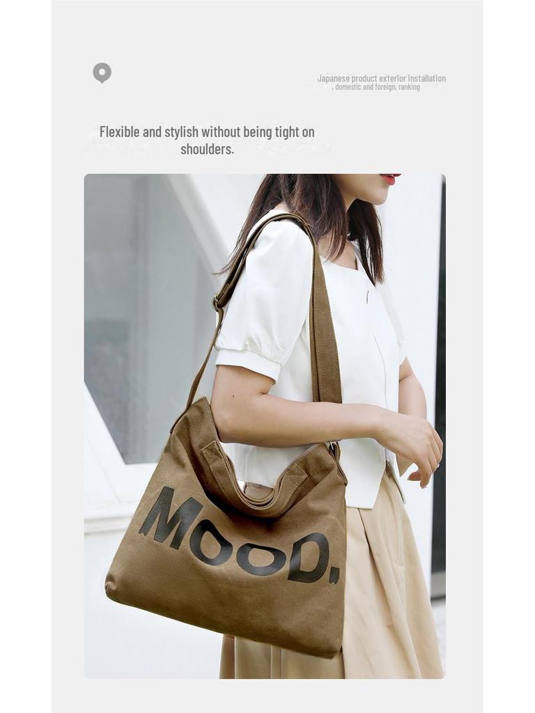 Retro Japanese Canvas Shoulder Bag - Durable, Versatile, Large Capacity, Unisex Design