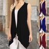 Vestă lungă elegantă pentru femei, de culoare solidă, ușoară, fără mâneci, cu deschidere frontală