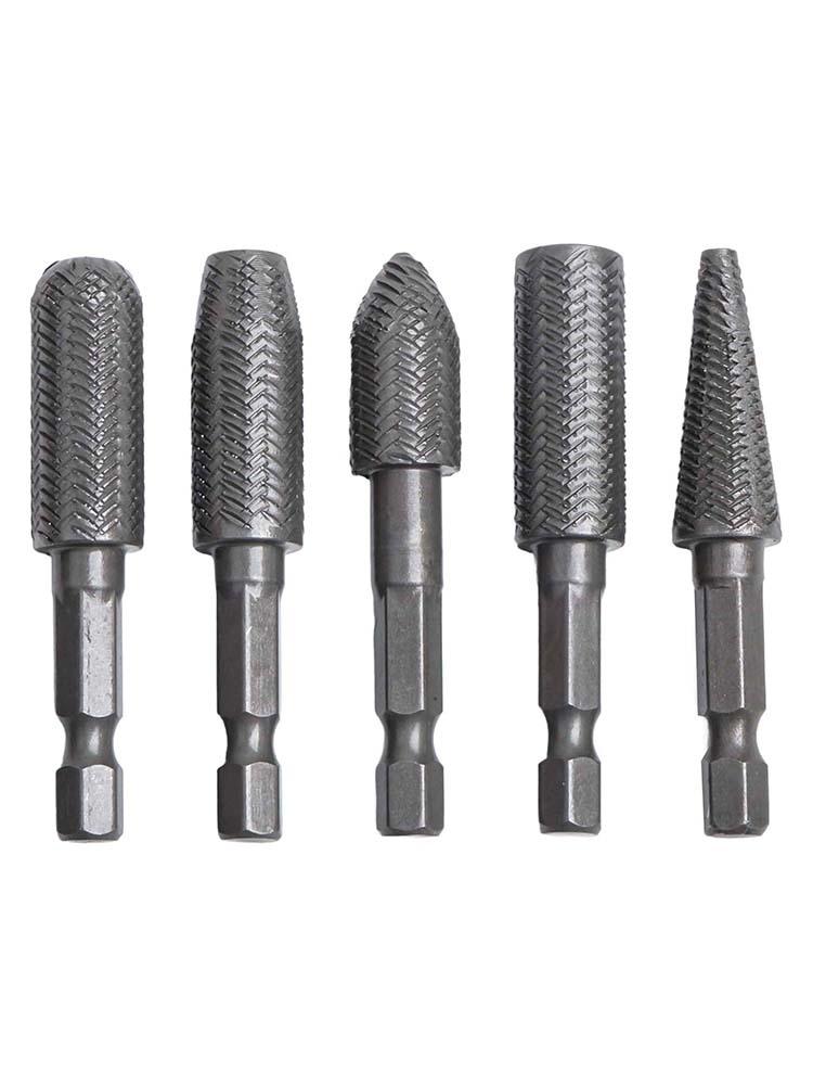 Hex Shank Rotary Steel File Drill Bits Burrs Grinding Grooved Sanding Engraving