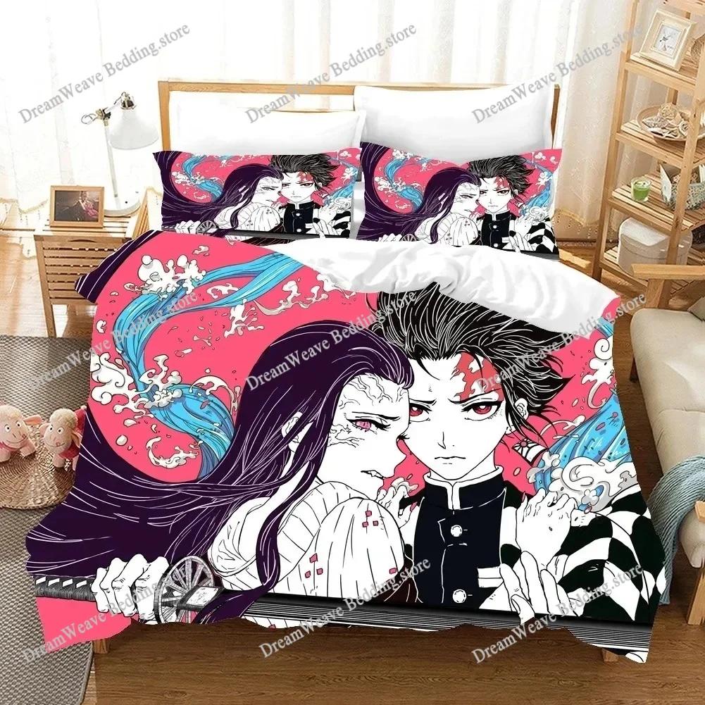 Ghost Killing Blade Bedding Set Single Twin Full Queen King Size Bed Set Aldult Kid Bedroom Duvetcover Sets bed sheet set