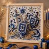 Creative Mindful Activity DIY Hanukkah Pearl Art Kit, 3D Mosaic Bead Craft Set, Hobby Set Ritual Making Kit for Traditional Holiday Home Decor