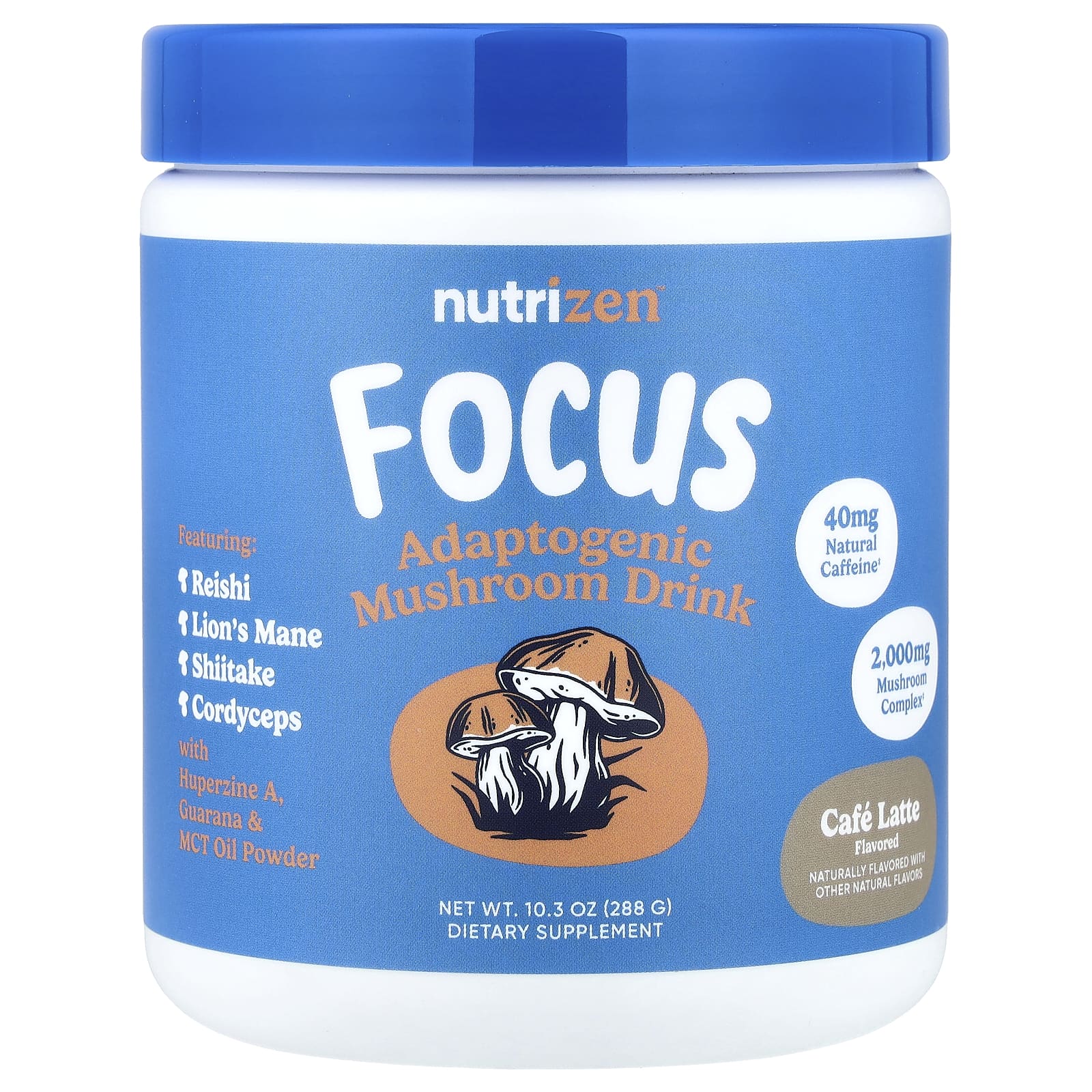 

Nutricost, NutriZen™, Focus, Adaptogen Mushroom Drink, Café Latte, 288g (10.3oz)