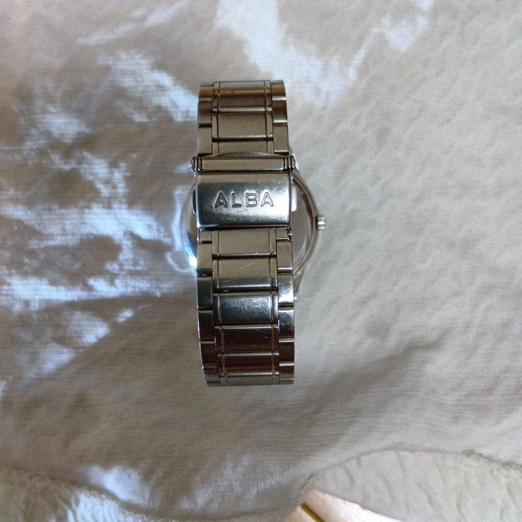 Used [Good Condition] ALBA Solar Watch 10BAR White Dial Day Date Product Number V158-KZG0