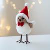 Christmas Ornament Bird Design Wearing Santa Hat Decorative Hanging Pendant Home Garden Festive Holiday Party Decor