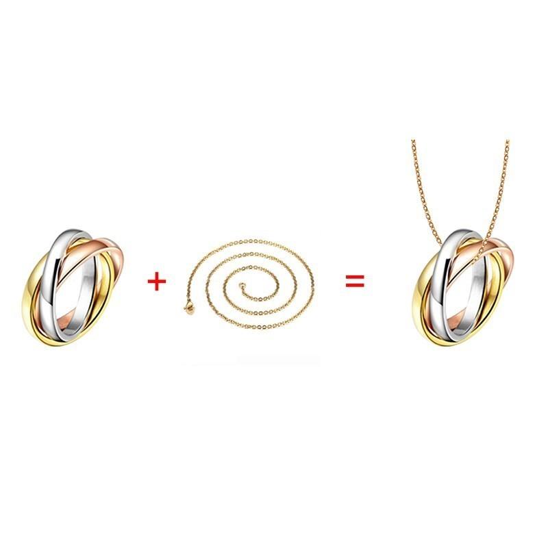 Inele de logodnă noi cu împletitură triplă pentru femei Oțel inoxidabil Cadou promisiune trei-în-unu pentru ea Ziua Îndrăgostiților