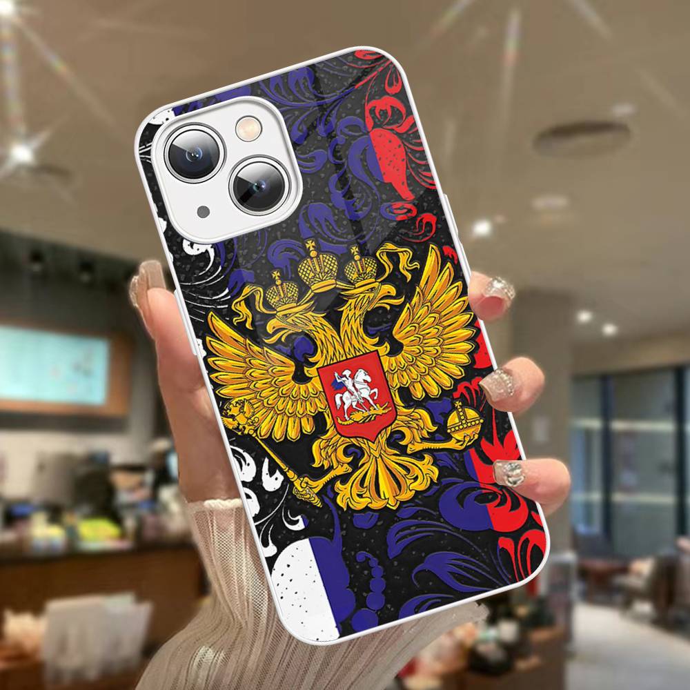 Flag Of Russia Tempered Glass For Iphone 14 13 12 11 Pro Mini XS MAX 14Plus X XS XR Cover