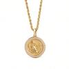 Elegant Gold Color Scorpion Pendant for Women Men Punk Scorpio White Rhinestones CZ Round Pendant Ancient Egypt Amulet Jewelry