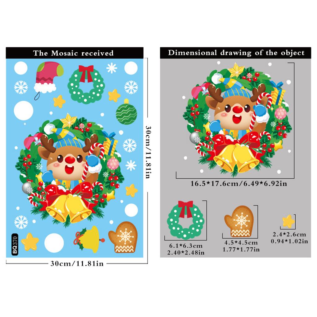 Christmas Window Stickers Santa Claus Reindeer Snowman and Elf Design Festive Merry Christmas Happy New Year Window Clings Gift