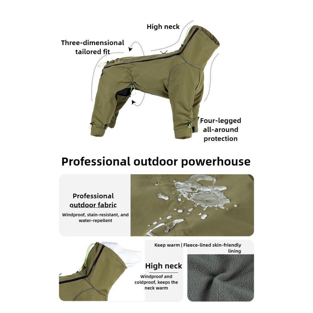 Medium and Large Dog Four-legged Jacket, Water-proof, Windproof and Warm Four-legged Jacket, Weimar Whipbit All-inclusive Dog Clothes.