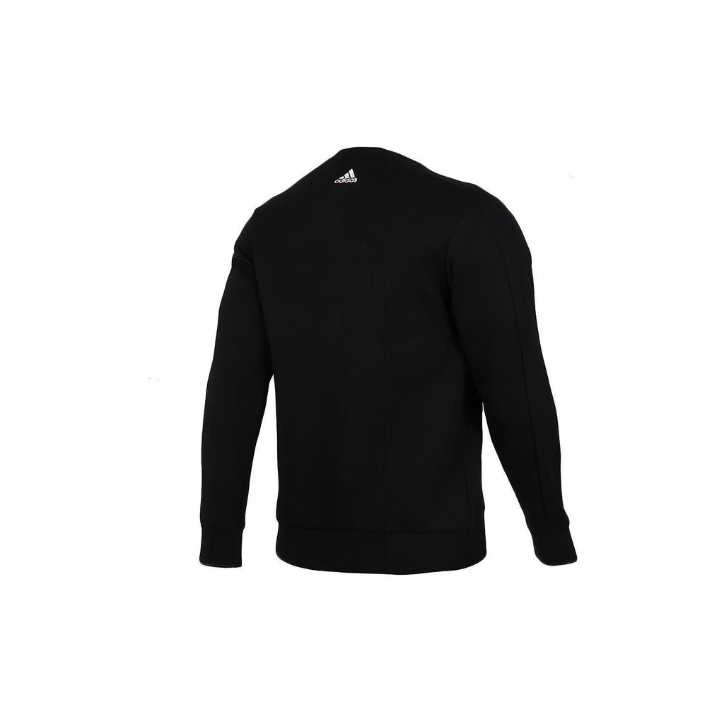Adidas Sports Jacket Crew Neck Pullover Sweatshirt Men Outerwear Black EH3782