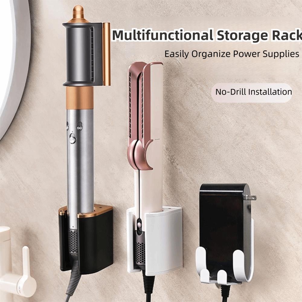 Multi-Functional Curling Iron Straightener Organizer Metal Storage Rack for Dyson Bathroom