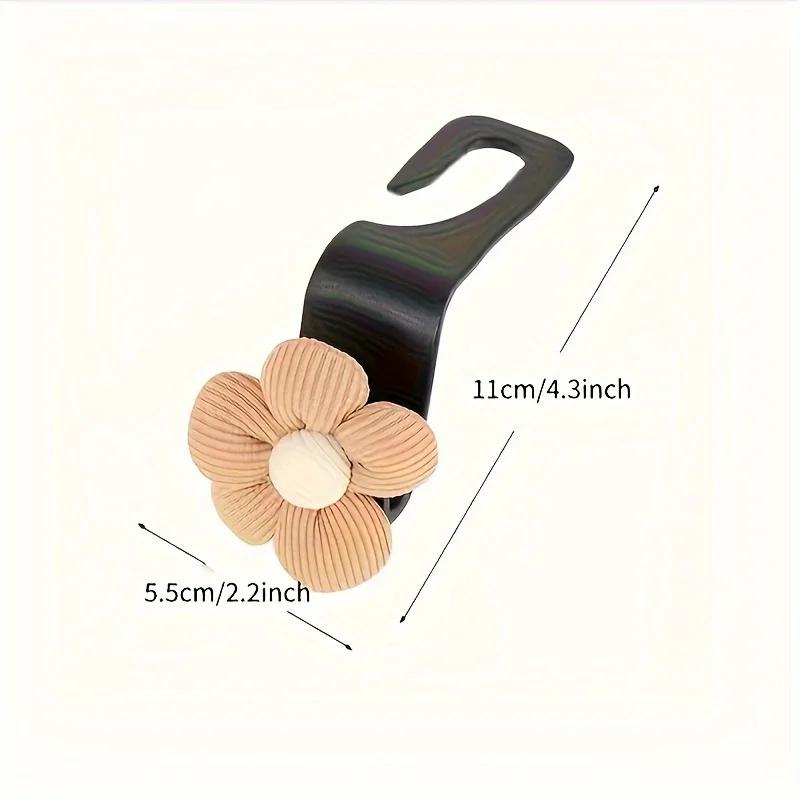2pcs Multi Functional Car Hooks, Seat Back Hooks Hidden Car Hooks In the Rear Seats, Cute Flower Hooks, Car Interior Accessories
